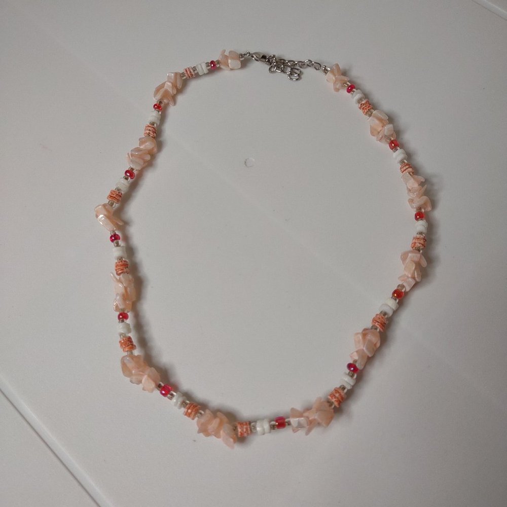 Pink Shell Necklace Adjustable 16 To 18 Inches Long